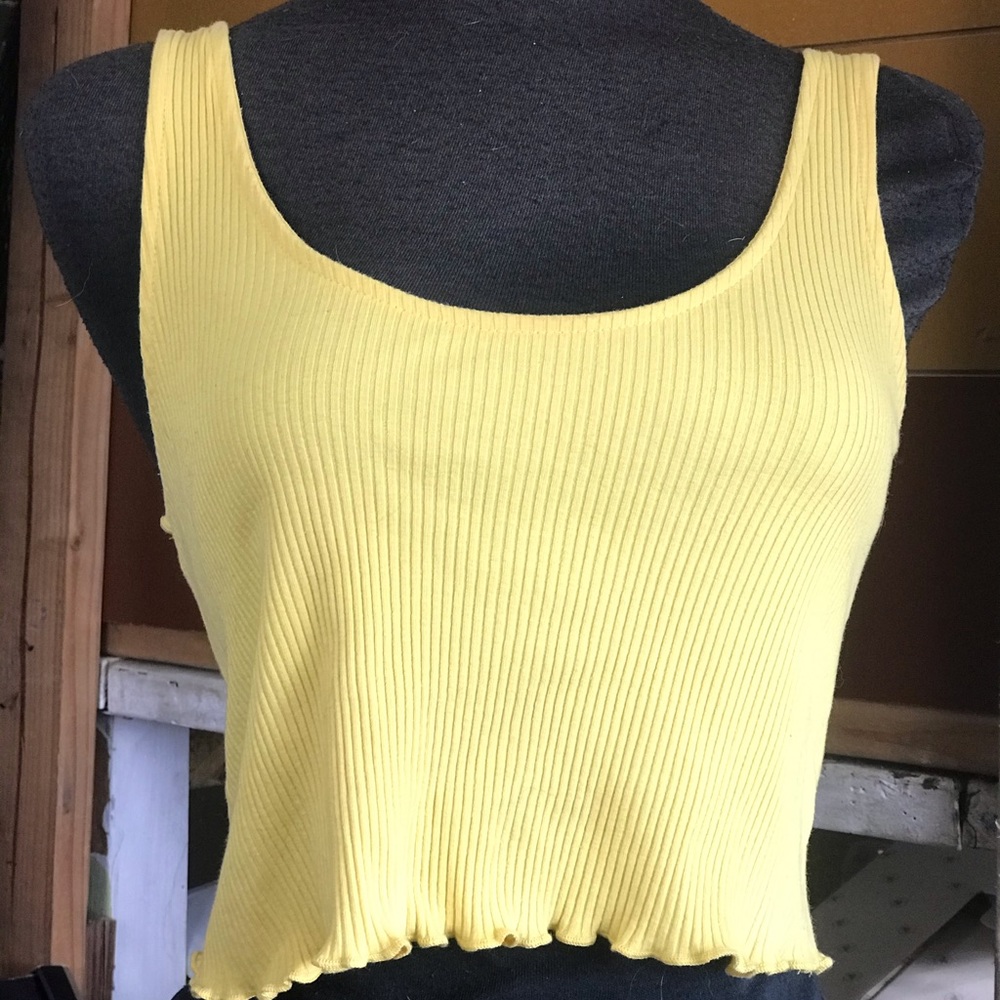 Yellow Lettuce-Edge crop top